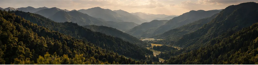 Mountain landscape at golden hour